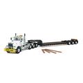 First Gear Peterbilt 367 in White with Tri-Axle Lowboy Trailer 50-3349